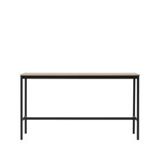 Muuto Base High barbord oak, svart stativ, plywoodkant, b50 l190 h105 - Beige