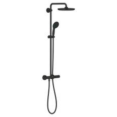 Grohe QuickFix Vitalio Start 250 Duschsystem, anpassbar an Bohrlöcher, rund, schwarz matt