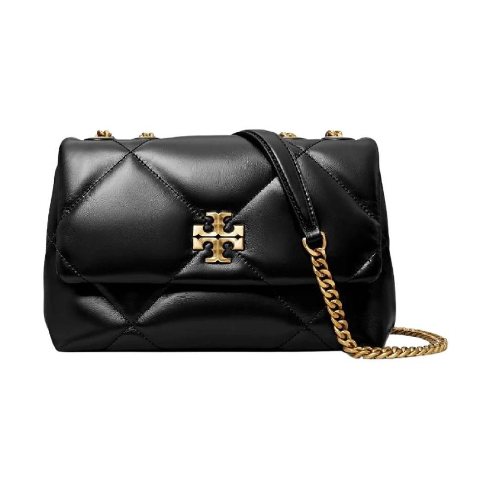 Tory Burch Kira Diamond Quilt Lille Skuldertaske - Tasker - Dame - Sort - ONE SIZE - Uld