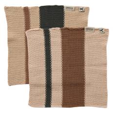 Karklud 27 x 27 cm 2-pak, grøn/brun