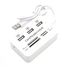 iFutniew 1 del USB HUB 2.0 splitter kombo kortläsare 7-i-1 bärbar multifunktionsstöd TF SD M2 SDHC-kort läsa skrivning