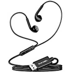 DuKabel USB In-Ear-hörlurar USB-spelheadset med MEMS-mikrofon och volymkontroll Brusreducerande PC-headset för PS4 PS5 Dator Laptop Desktop Skype Office Live - 1,8 m