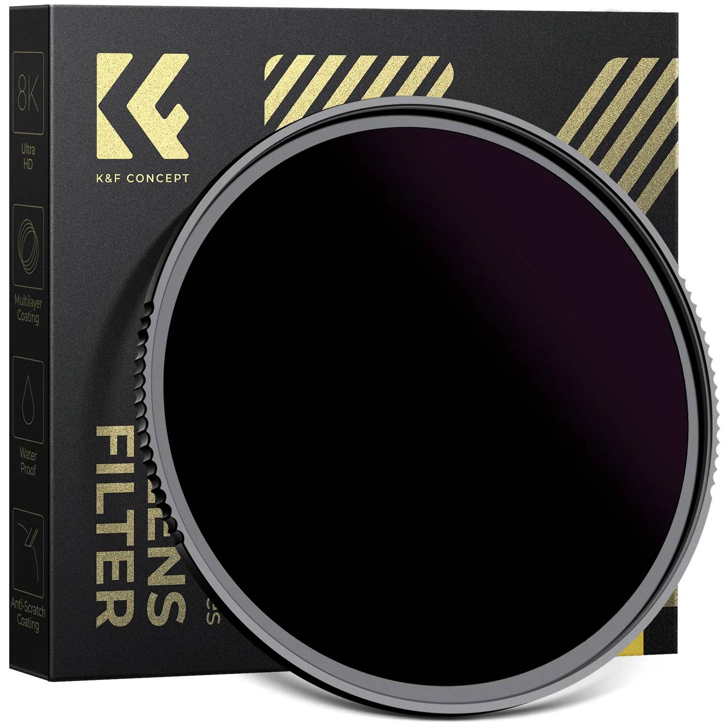 K&F CONCEPT ND100000 16.6 Stops ND Lens Solar Filter for DSLR Nikon Canon Leica Sony Camera Lenses 49mm 62mm 67mm 72mm 82mm 95mm