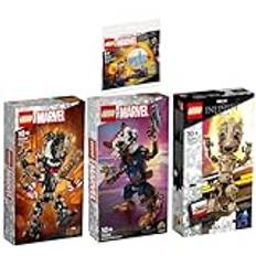 Lego Marvel Set: 76282 Rocket & Baby Groot, 76249 Venomized Groot, 76217 I Bin Groot & 30652 Dimensionsportalen av Doctor Strange