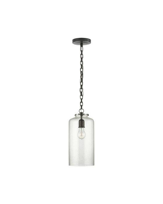 Katie Cylinder Pendant Bronze/Seeded Glass