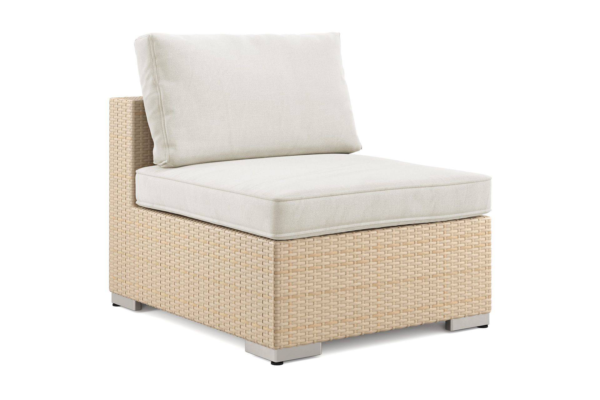 Bahamas Mittmodul utomhus i konstrotting med Ljus vattenavisande dyna - Beige utesoffa Comfort Garden