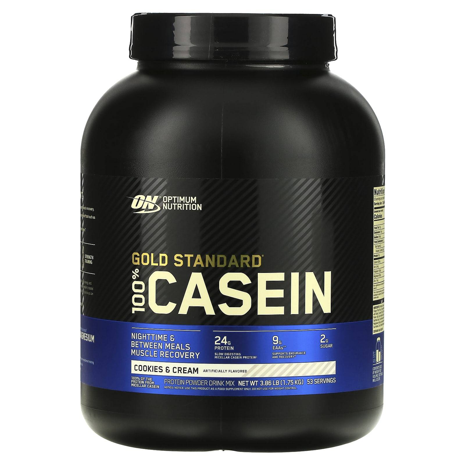 Gold Standard® 100% Casein, Cookies & Cream, 1.75Kg(3.86Lb)