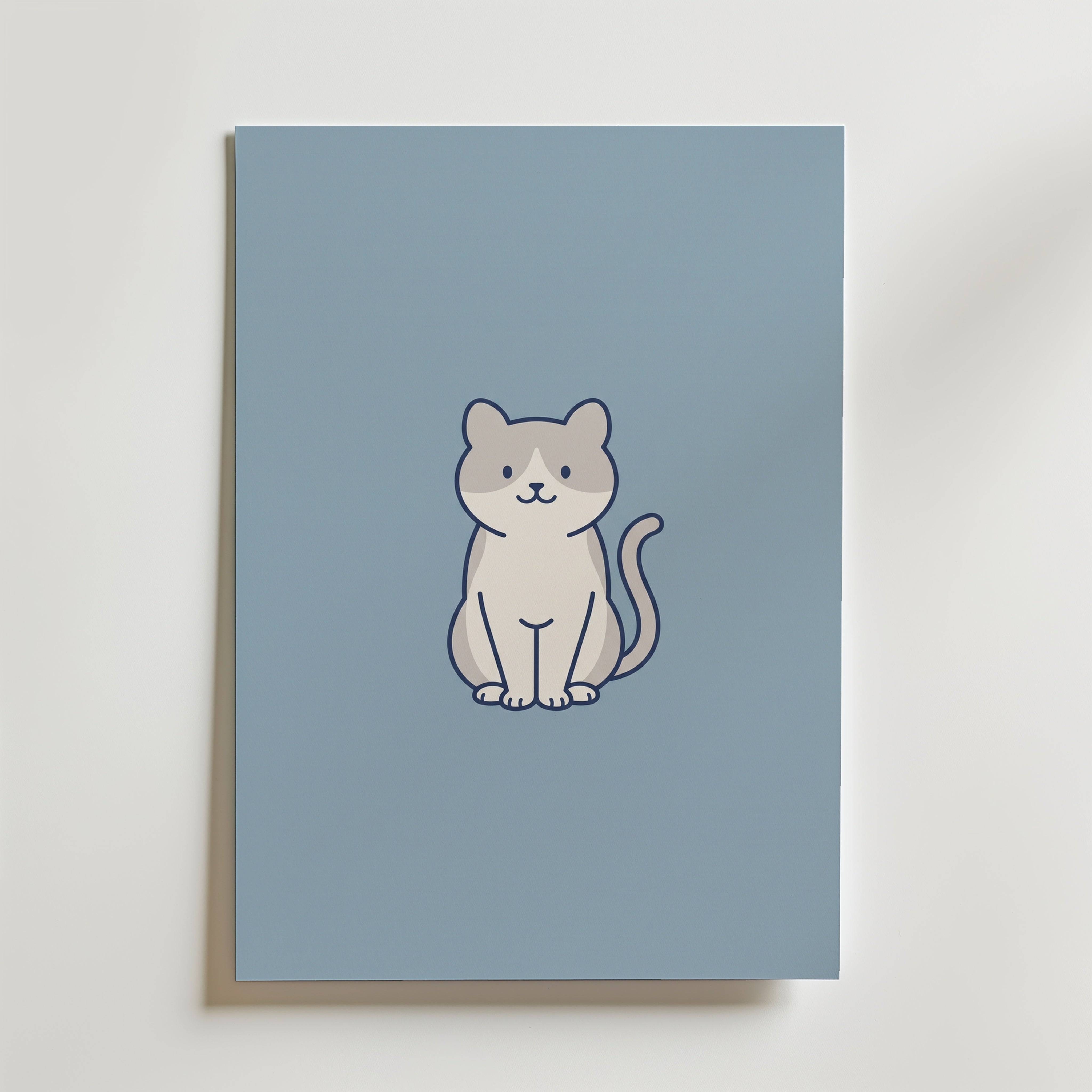 Bathroom Cat Poster - Fine Art Poster 100x140 cm Utan passepartout