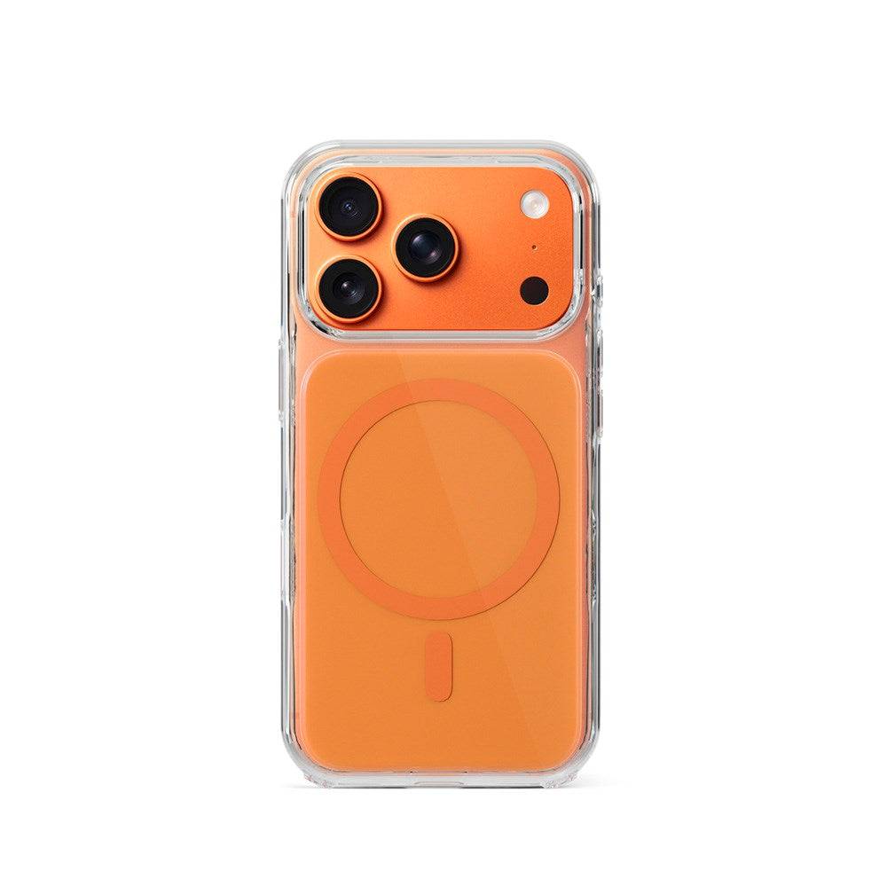 iPhone 17 Pro Epico Tile Mag+ Skal - MagSafe Kompatibel - Genomskinlig / Orange