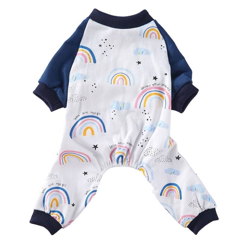 Regnbågstryck hundkläder hund pyjamas varma kläder chihuahua husdjur valp jumpsuit för husdjur hund valp - B / S
