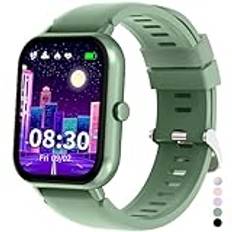 JUBUNRER Smartklocka för barn för pojkar flickor klockor telefon bluetooth samtal puls sömn stegräknare sport spel fitness aktivitetsmätare miniräknare tonårsgåvor 3+ år gammal för iOS Android