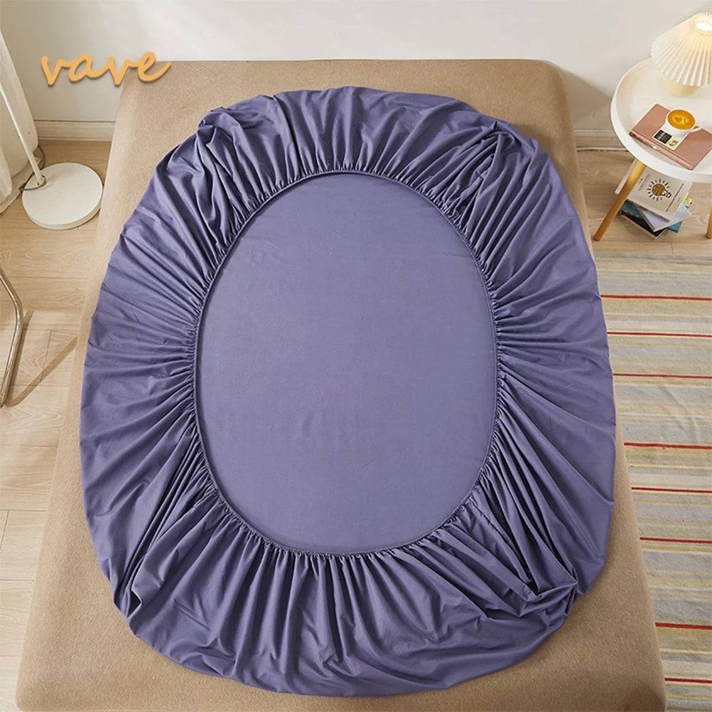 100% Cotton Fitted Sheet with Elastic Bands Non Slip Adjustable Mattress Covers - Grey blue / 200x220cmx30cm