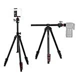 Andoer Q160H bärbart kamerastativ horisontellt monterat professionellt resestativ med 360° panoramakugelhuvud universellt för DSLR-ILDC-kameror, DVS smartphones max. Ladda 5 kg