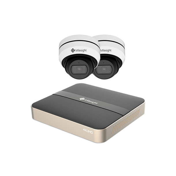 Milesight Lite pakke m 2 x 2MP kameraer, 4-kanals NVR optager m. 1TB
