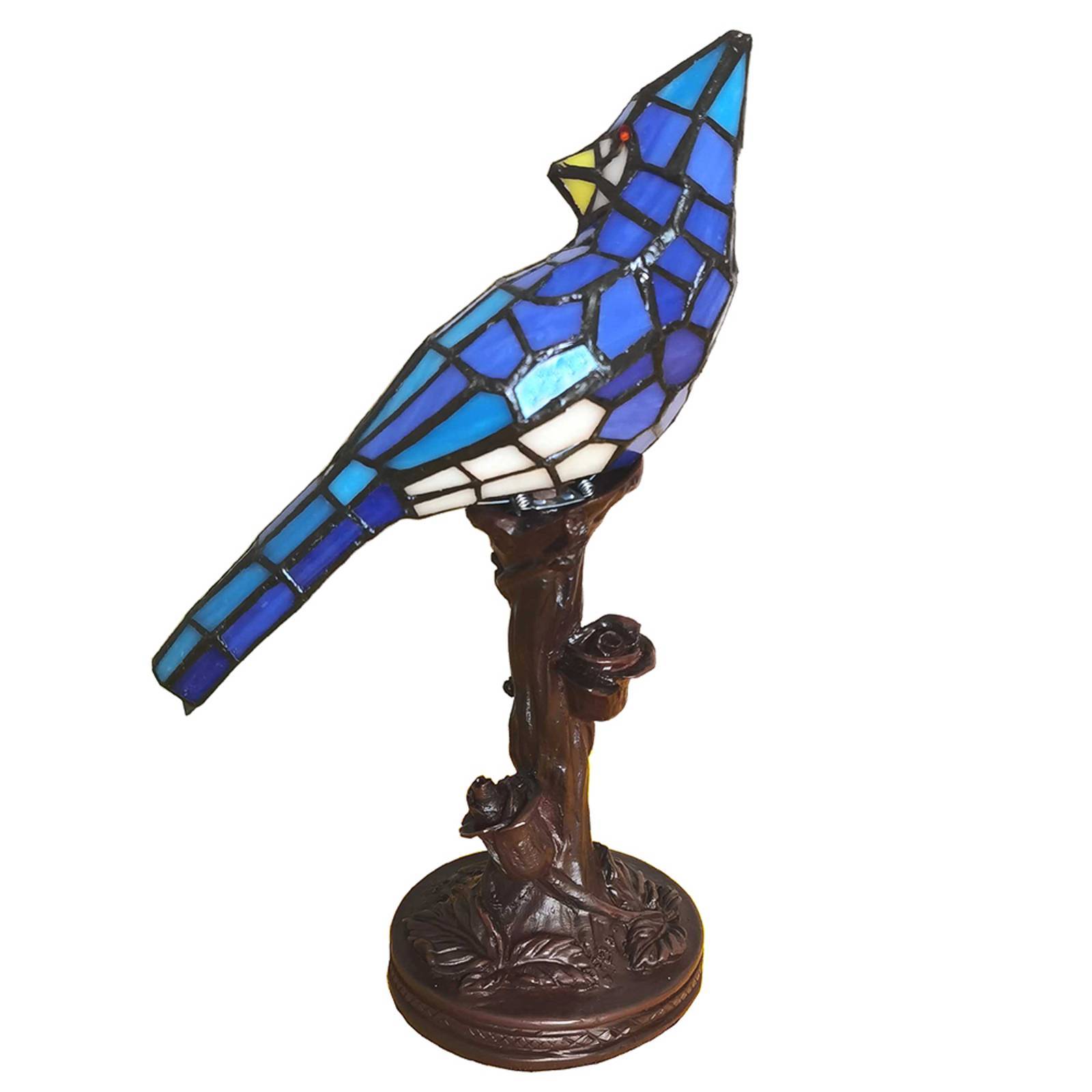 Clayre&Eef Tiffany bordslampa 5LL-6102BL, Brun / rost, Vardagsrum / matsal, Syntetmaterial, Tiffany, Bordslampa