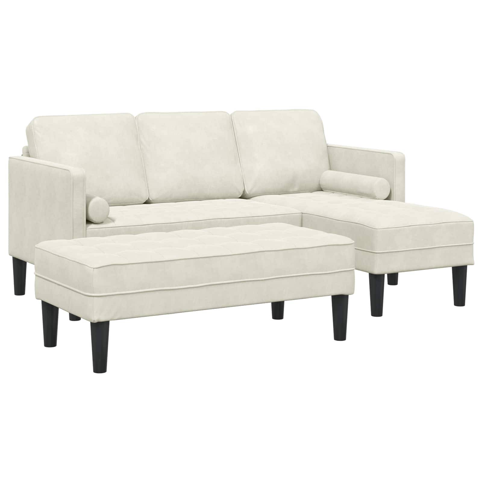 vidaXL Sofa Sæt 2 stk. Creme Polyester