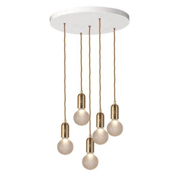 Crystal Bulb Pendel 5 Stk Matteret/Messing