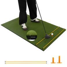 Golf-tee-matta 2 gummi-tees och 2 inriktningsstavar 6 tee-positioner 152 x 92 cm tjocklek 20 mm