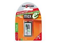 (ComputerSalg) ANSMANN maxE plus - Batteri 9V - NiMH - (genopladelige) - 250 mAh
