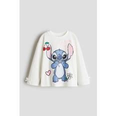 Pige - Hvid/Lilo & Stitch Top med tryk og sløjfedetalje - Size: 92 (1½-2Y) - H&M