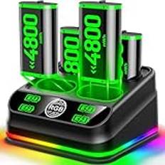 Laddare för Xbox One-kontroll-batteripaket med 4 x 5580 mWh uppladdningsbara batteripaket för Xbox One/Xbox Series X|S, Xbox One-tillbehör för Xbox Series X|S