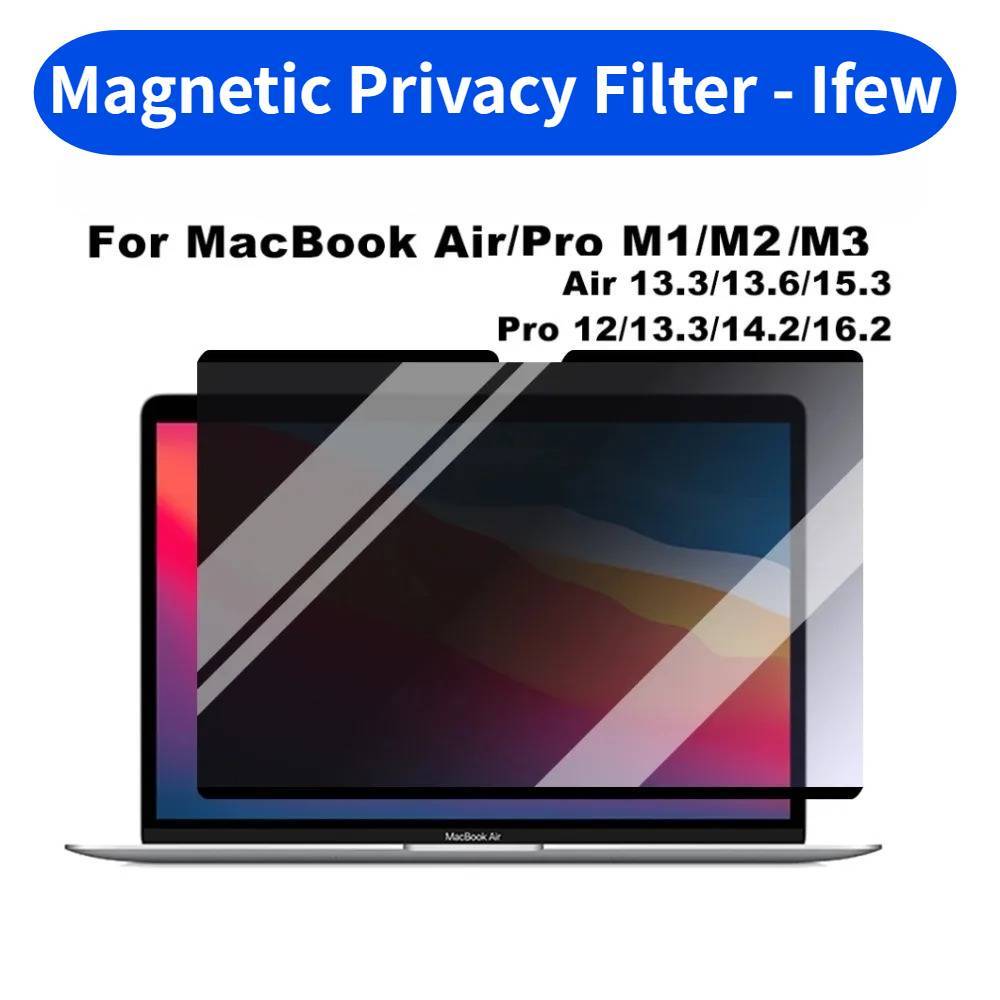 Magnetic Privacy Filter Anti-peeping Screen Protector For Macbook Air 13.6 15 M1 M2 M3 M4 Pro 14 16 A2780 Magnet Film For Mac