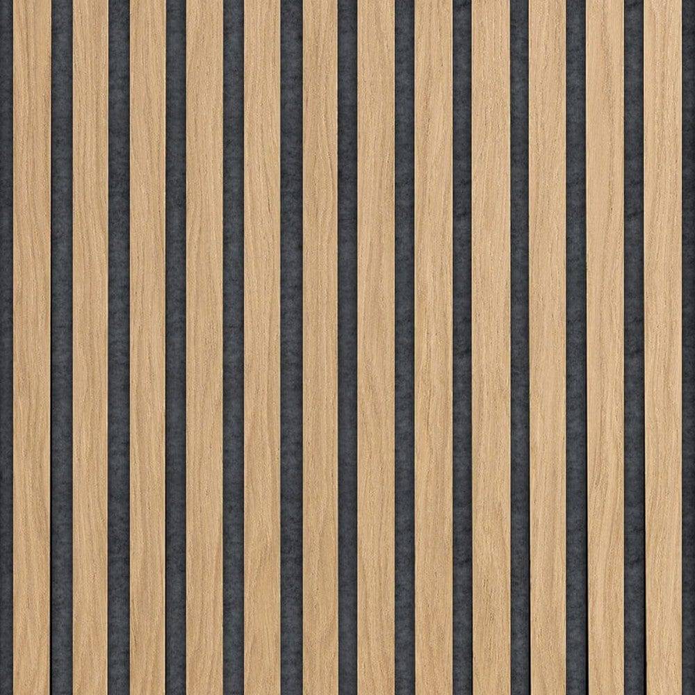 Wood on Wall Akustikpanel Ek Ljuslackad - 2-pack / Mörkgrå / 3000x600mm