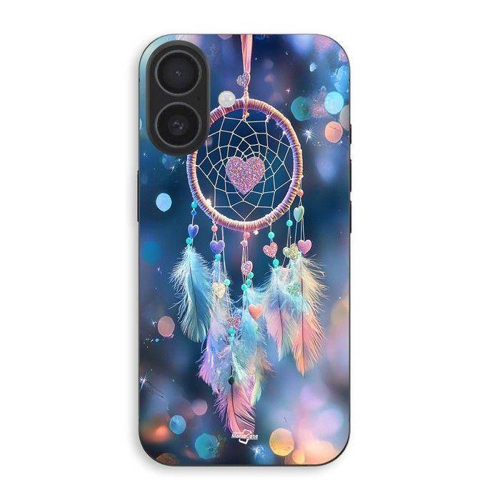 Case For Iphone 16 plus Colorful pink and blue Dreamcatcher Maniacase svart