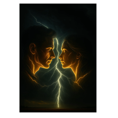 Lightning Kiss plakat 42x60 (A2) / Hvid Egetræ