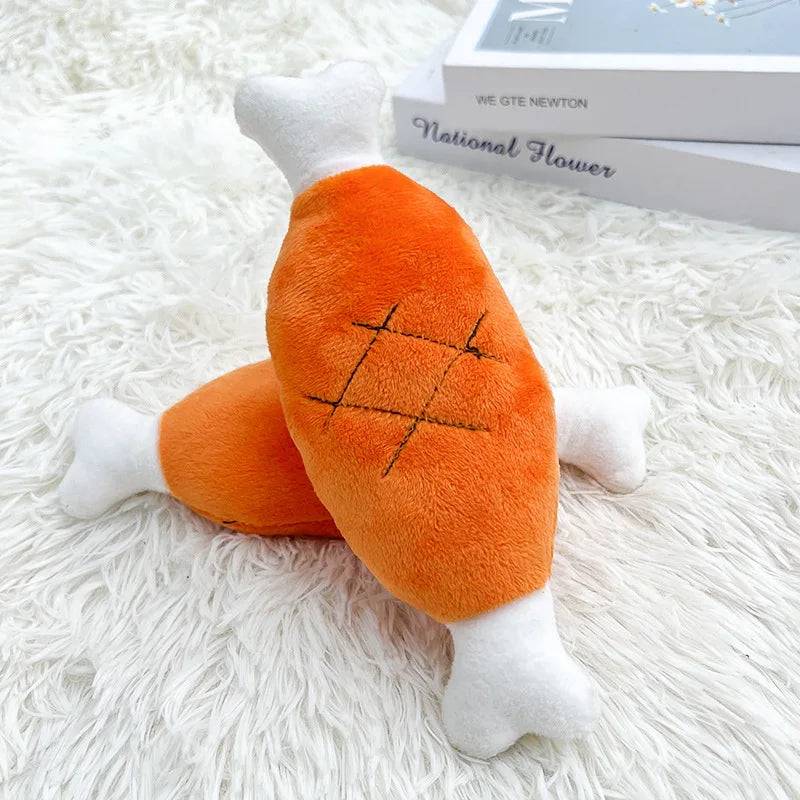 Plush Duck Dog Toy with Sound - Chicken leg