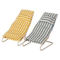 Maileg strand stole, sæt af 2 ~ Mice Vacation - 1 sæt tilbage