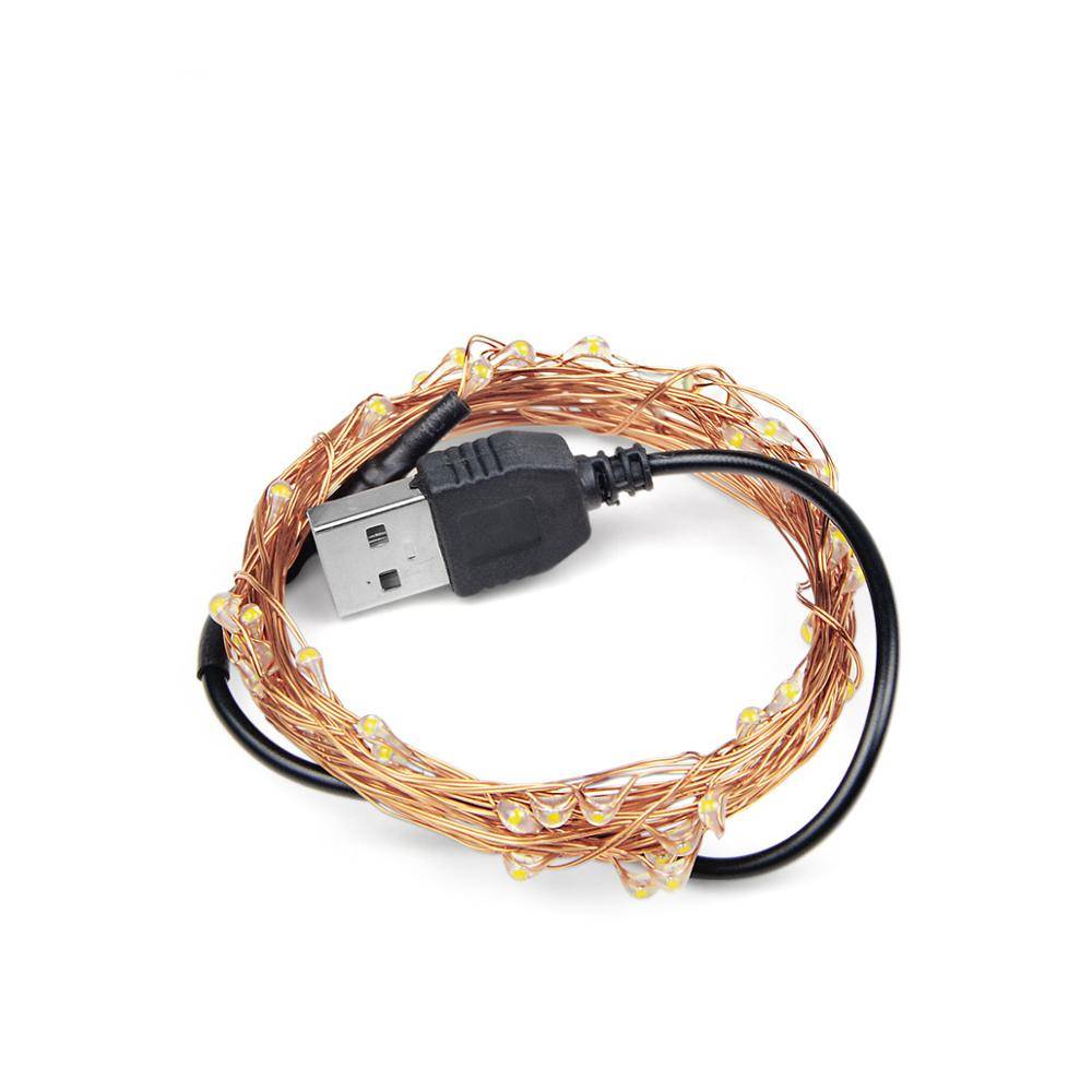 5/10/20m jul led ljus dekoration utomhus solenergi sträng ljus usb krans fairy lights bröllopsfest belysning - 5m usb led strängar / Vit