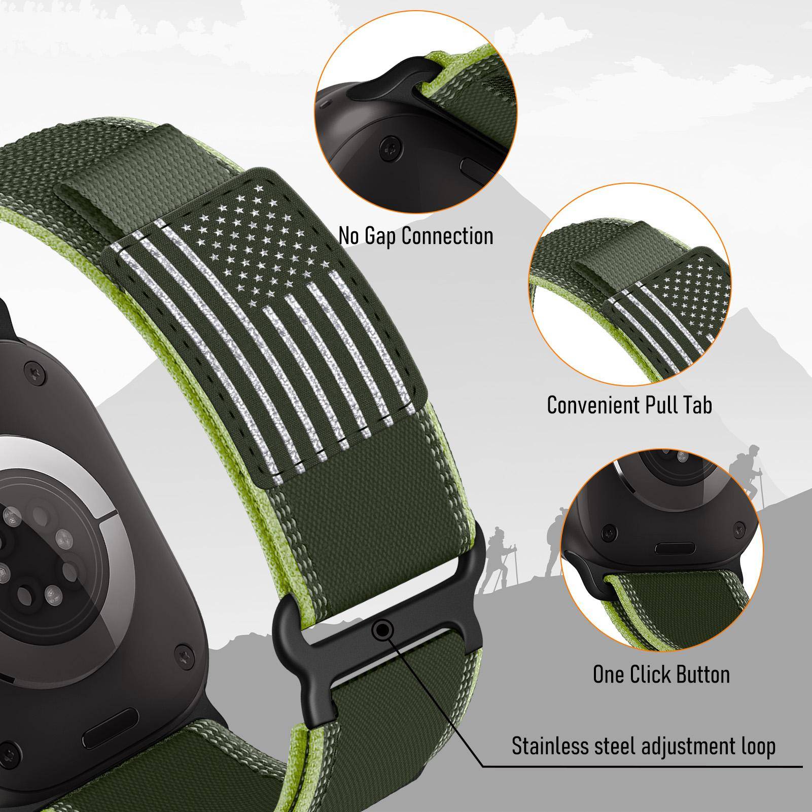 Sportarmband för Apple Watch Band Ultra 3/2/1 49mm 44mm 45mm 46mm 42mm Trail Loop Armband iWatch Series 11 10 9 8 7 SE orange