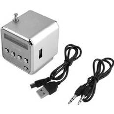 Mini digital b&#xE4;rbar radio fm mini radio internet fm radio h&#xF6;gtalare usb sd-kortspelare f&#xF6;r mobiltelefon pc musikspelare - silver--