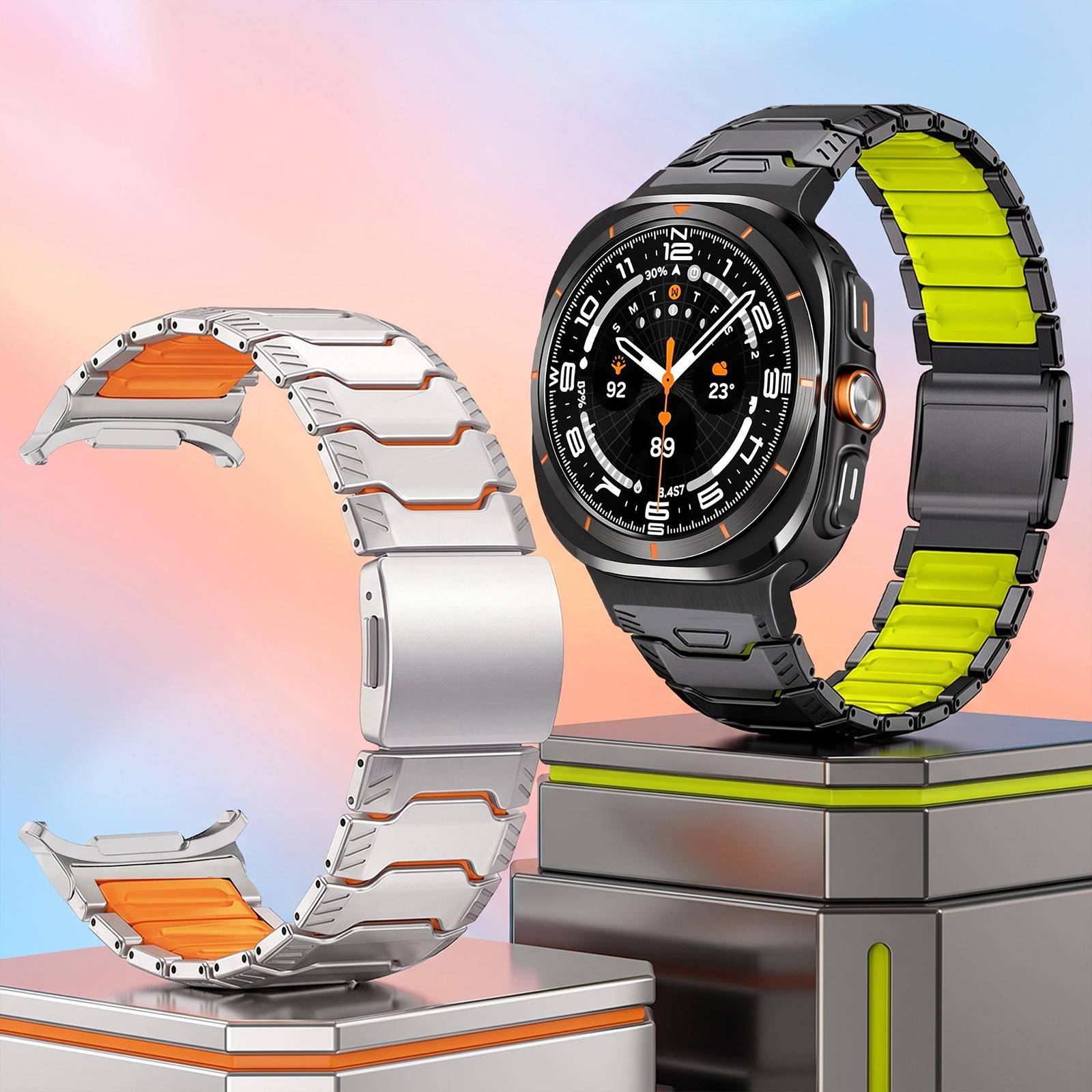 Magnetiska Spännen Remmar Silikon & Titanarmband för Samsung Galaxy Watch Ultra 2 Klockarmband för Galaxy Watch 9 8 Classic Armband