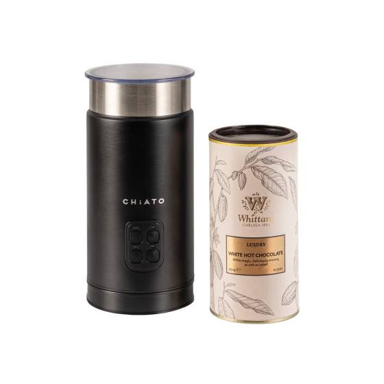CHiATO milkPLAY mjölkskummare och Whittard of Chelsea Luxury White varm choklad-set