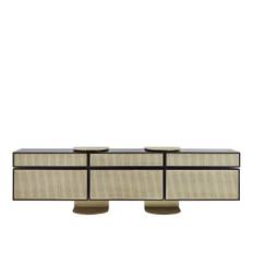 Gebruder Thonet Vienna - NYNY Sideboard, Black C01, Lacquered Beech, Woven Cane - Sideboards - Storagemilano - Svart - Naturmaterial/Metall/Trä