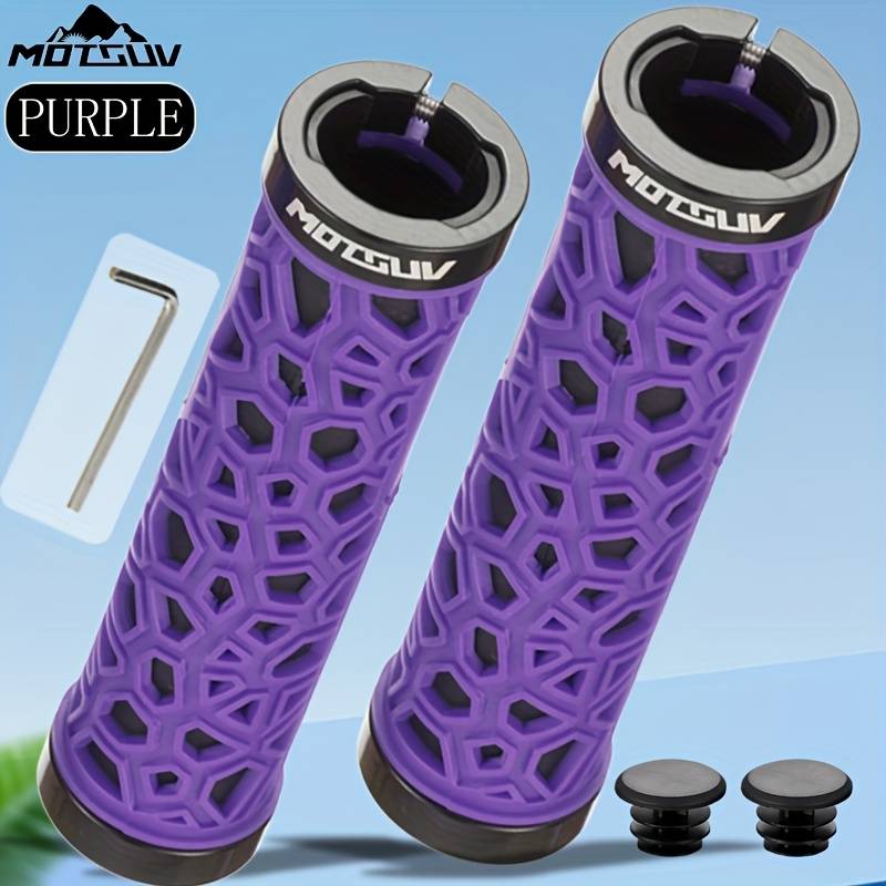 TEMU Mountain Bike Handlebar Grips, Folding Bike Shock-absorbing Comfortable Non-slip Rubber Handle Universal Accessory Grips