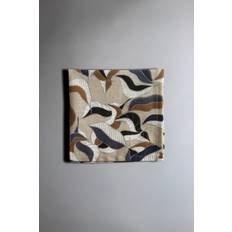 Servett - 4-pack tygservett Amalie (grå/blå) (Storlek: 40 x 40 cm)