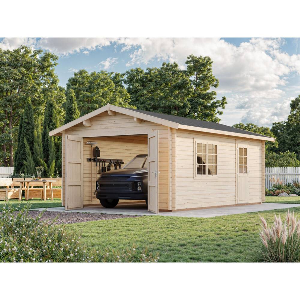GARAGE PALMAKO ROGER TRÄPORT 19M² MÖRKGRÅ/VIT