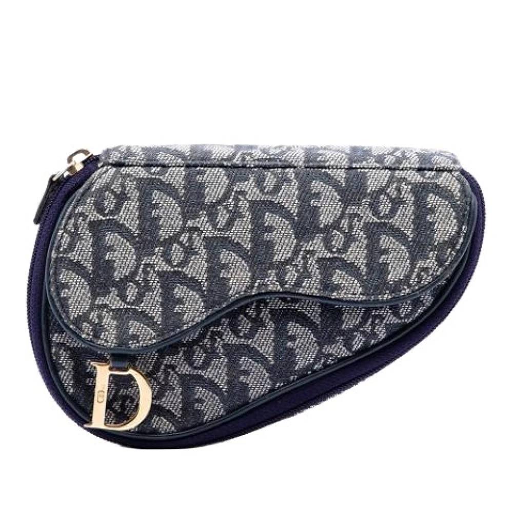 Dior Vintage Pre-owned Canvas Pouch - Vintage - Dame - Blå - ONE SIZE - Uld