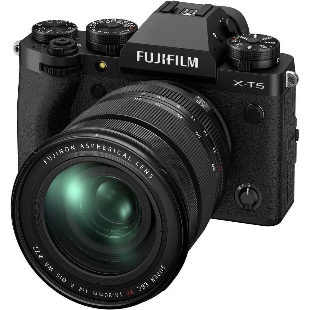 Fuji X-T5 Sort + 16-80mm F4 R OIS WR + Gratis Batteri og UV Filter (Sommerkampagne).