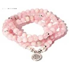 Naturlig sten armband kvinnor 108 Mala yoga halsband rosa jade pärlor armband för kvinnor mode smycken, rosa
