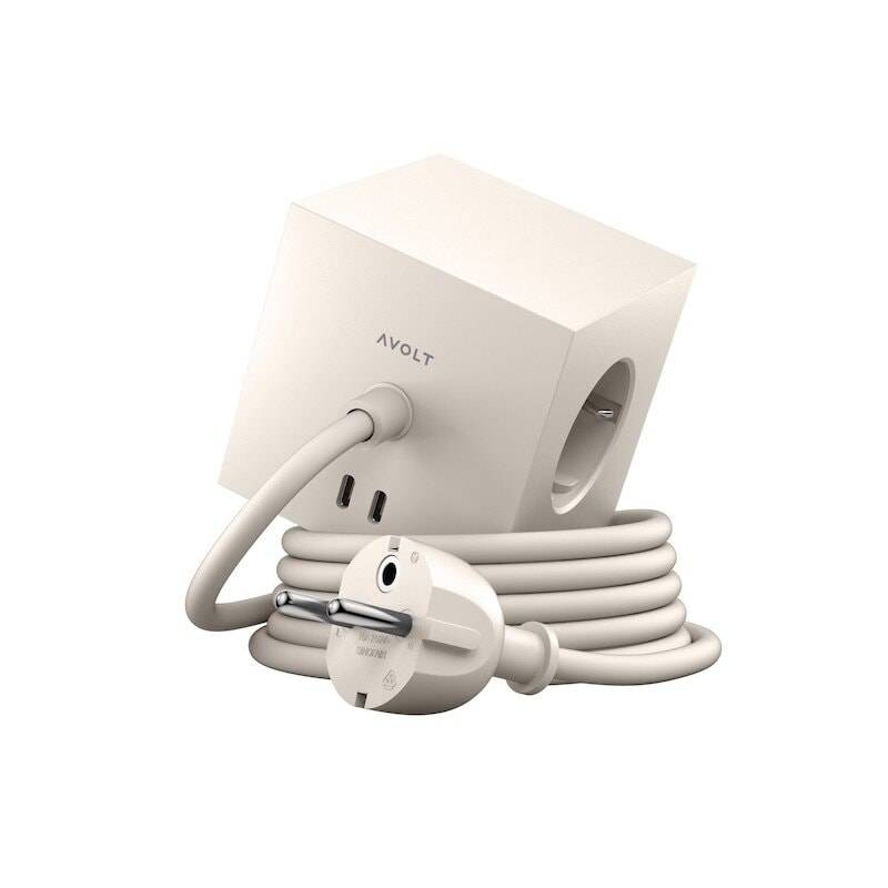Avolt Square 1 grenuttag 30W Dual USB-C & Magnetic base 1,8m Nomad Sand