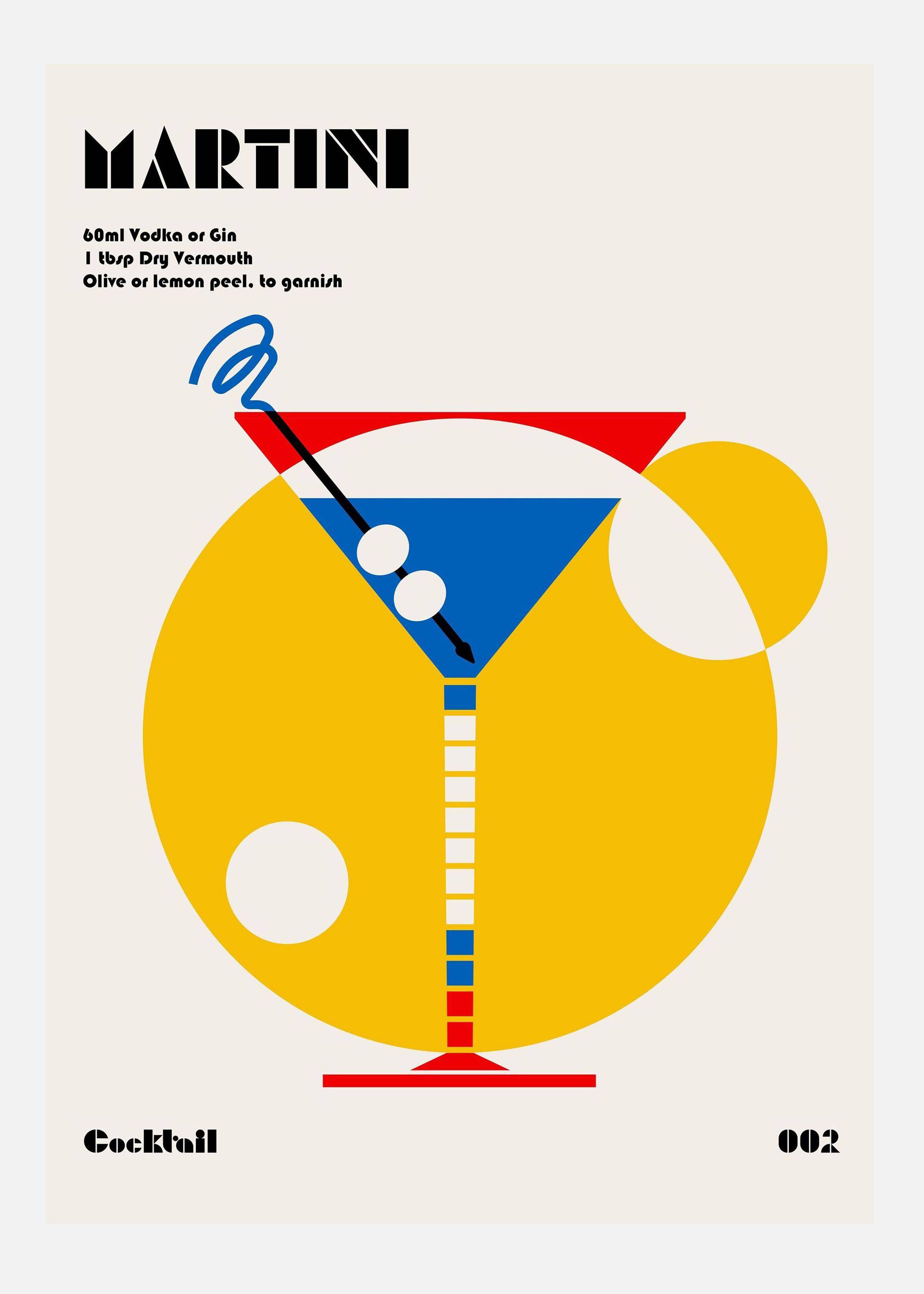 Martini Bauhaus Cocktail Canvastavla (30x40 cm)