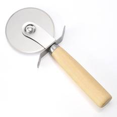Wholesale wood stainless steel wheel blade cheese slicer pizza cutter with wooden handle (Color: 3141-A-1)