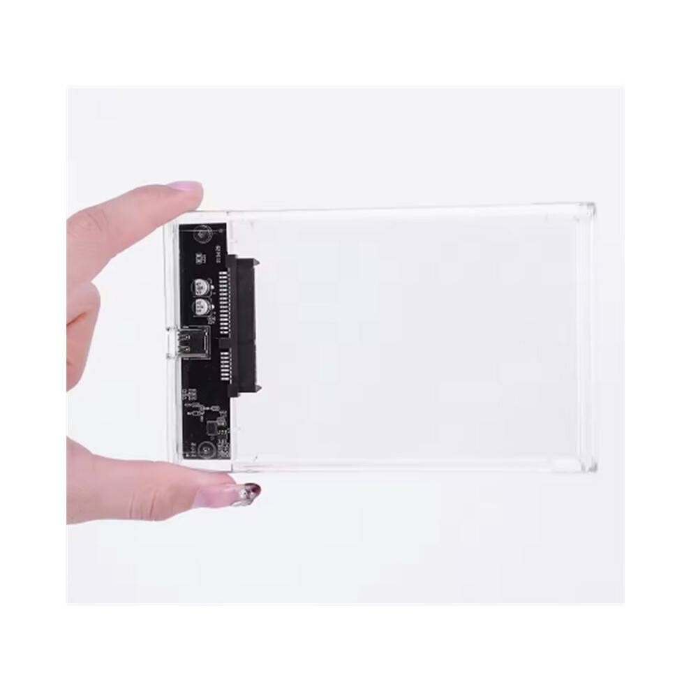USB 3.1/Type C External Hard Drive Enclosure Tool-Free Clear HDD SSD Caddy Cable Included for 2.5 Inch 7mm HDD SSD