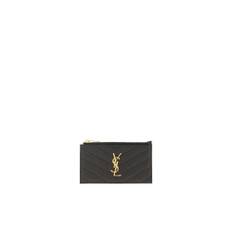 Saint Laurent, Accessoarer, Dam, ONE Size, Läder, Lyxig Korthållare med YSL Logo - black (ONE SIZE)