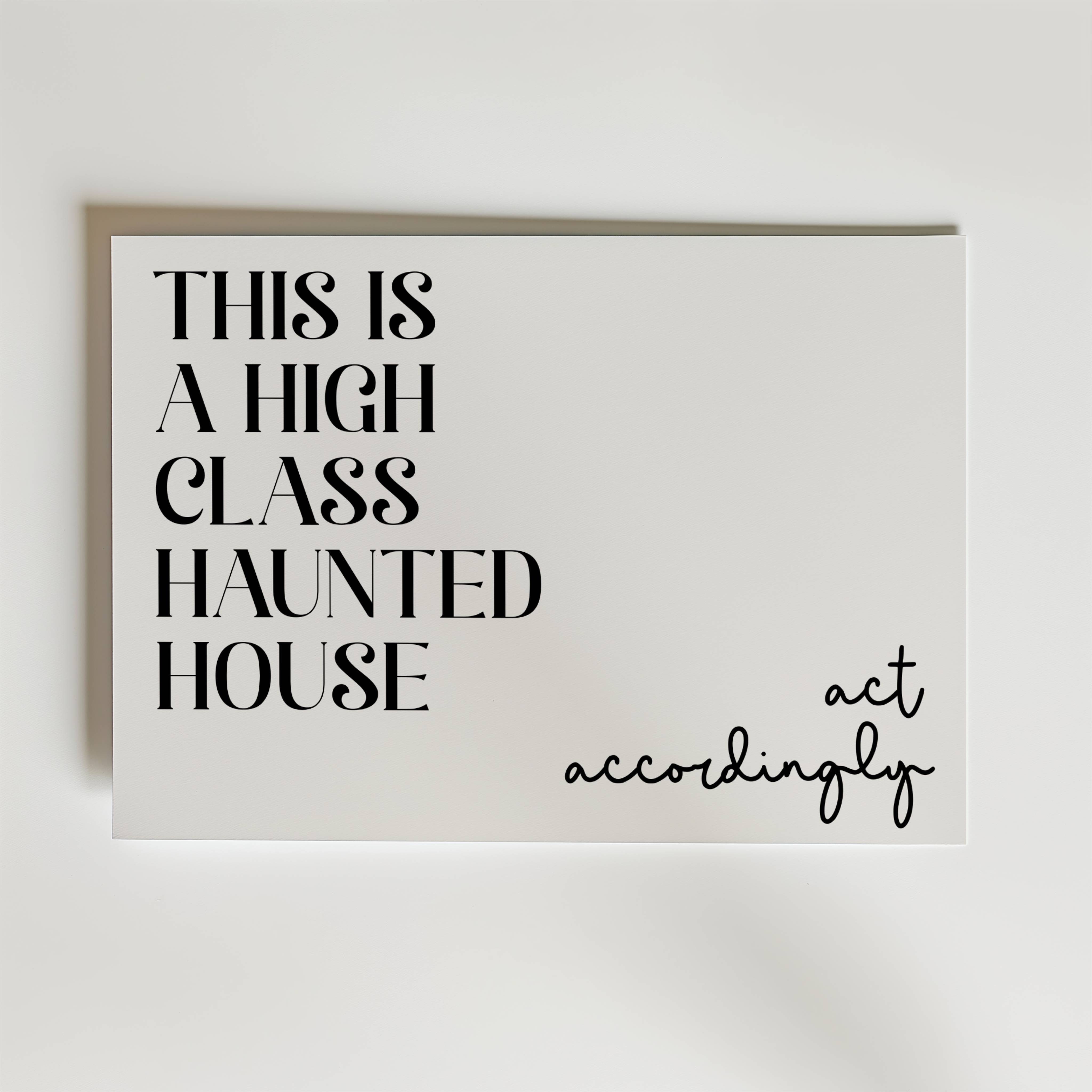 High Class Haunted House Poster - Premium Canvas 21x30 cm