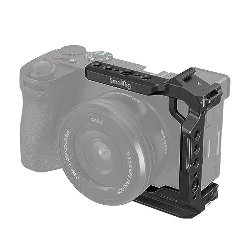 SMALLRIG Half Cage för Sony Alpha 6700/6600 / 6500/6400, Inbyggd Quick Release-platta för Arca-Type, Camera Video Cage med skofäste, 1/4''-20 & 3/8''-16 gängade hål - 4337